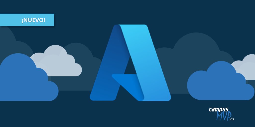 Logo de Azure sobre fondo oscuro con nubes dibujadas