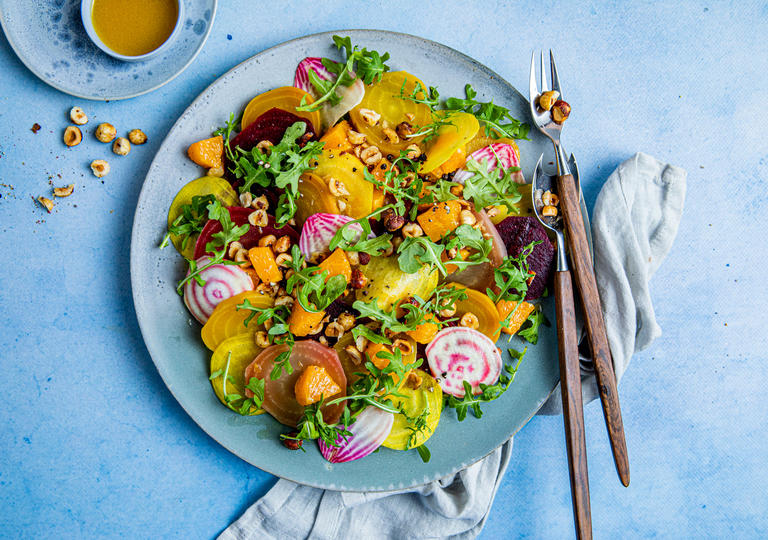 Salat med rødbeter og appelsindressing