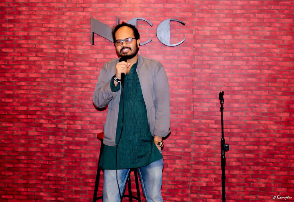 Gobinda doing standup comedy