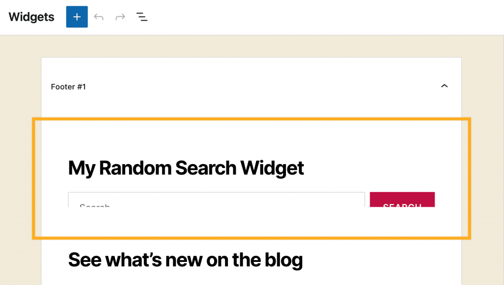 Screen shot of Search Widget with the bottom half not rendering correctly as it is cut off.