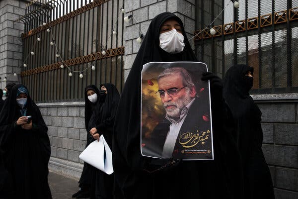 Mohsen Fakrizadeh, the father of Iran’s nuclear program, kept a low profile and photographs of him were rare. This photo appeared on martyrdom posters after his death.