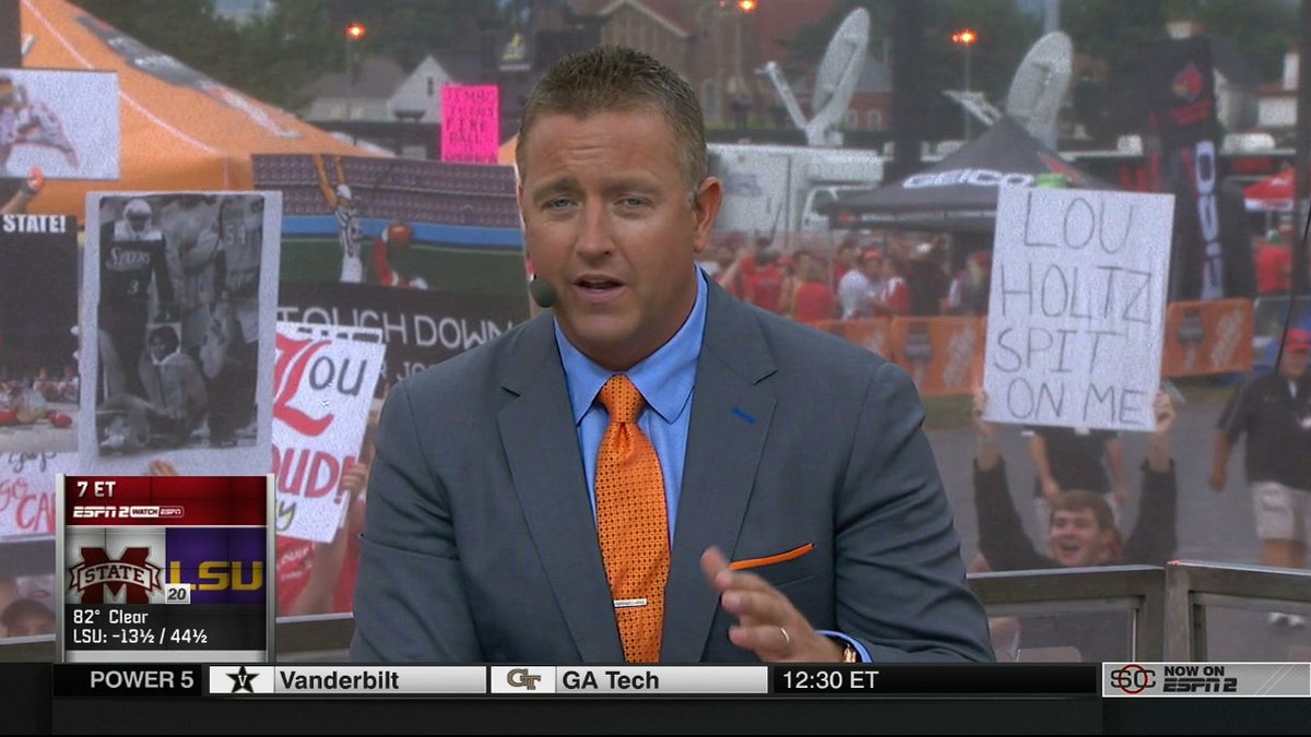 Gameday sign: LOU HOLTZ SPIT ON ME