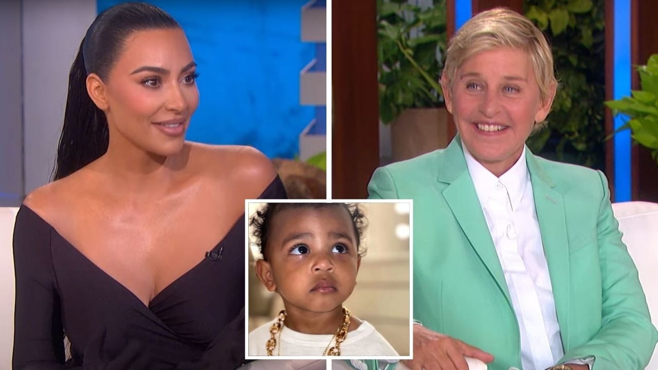 Kim Kardashian corrected Ellen for assuming her son's chain was fake.