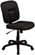 Amazon Basics Upholstered, Low-Back, Adjustable, Swivel Office Desk Chair, Black