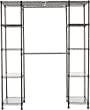 Amazon Basics Expandable Metal Hanging Storage Organizer Rack Wardrobe with Shelves, 14"-63" x 58"-72", Bronze