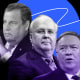 Photo illustration: Chris Christie, Karl Rove and Mike Pompeo