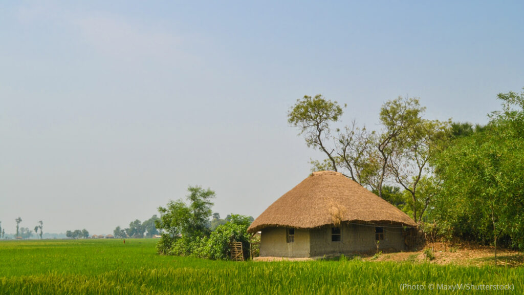 A village in India is pictured.