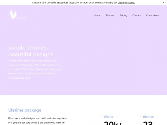 ViVA Themes homepage