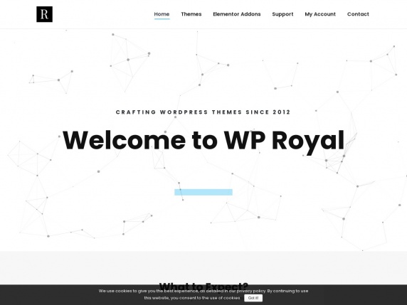 Page d’accueil pour WP Royal