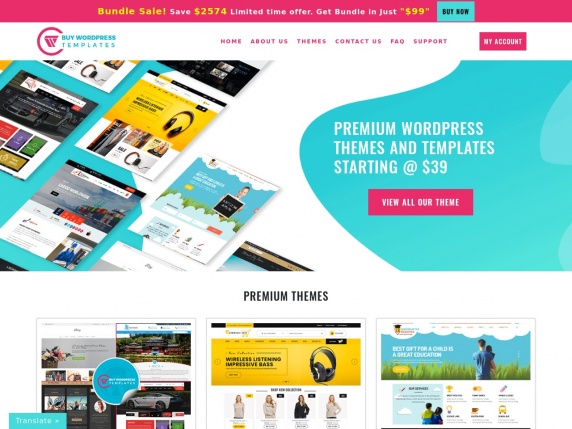 Page d’accueil pour Buy WP Templates