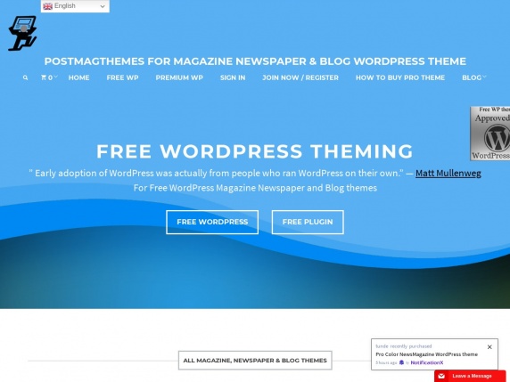 Postmagthemes hjemmeside