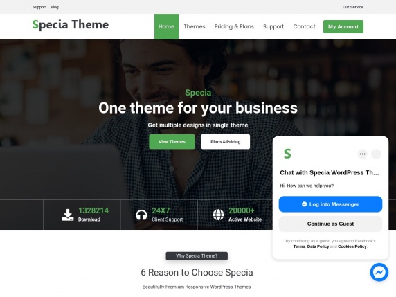 Specia Theme homepage