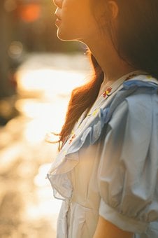 Sunset, Woman, Street, Portrait, City