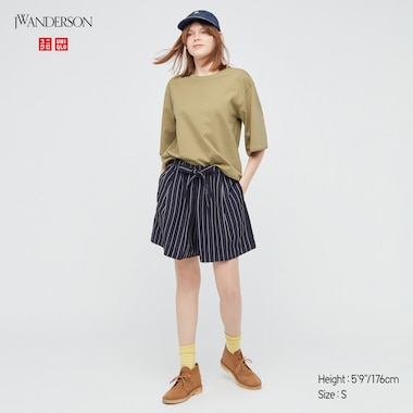 WOMEN LINEN-BLEND TUCK SHORTS (JW ANDERSON)