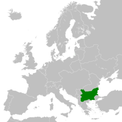 The Kingdom of Bulgaria in May 1918 after the Treaty of Bucharest