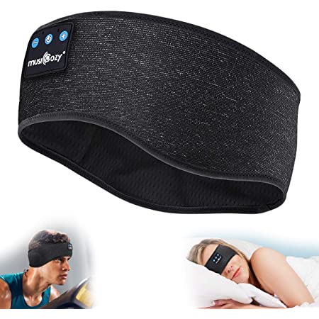 MUSICOZY Sleep Headphones Bluetooth Headband, Wireless Music Sleeping Headphones Mask Earbuds IPX6 Waterproof for Side Sleepers Women Men Workout Running Insomnia Travel Yoga Cool Gadgets Unique Gifts