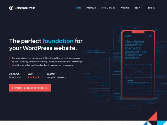 GeneratePress homepage