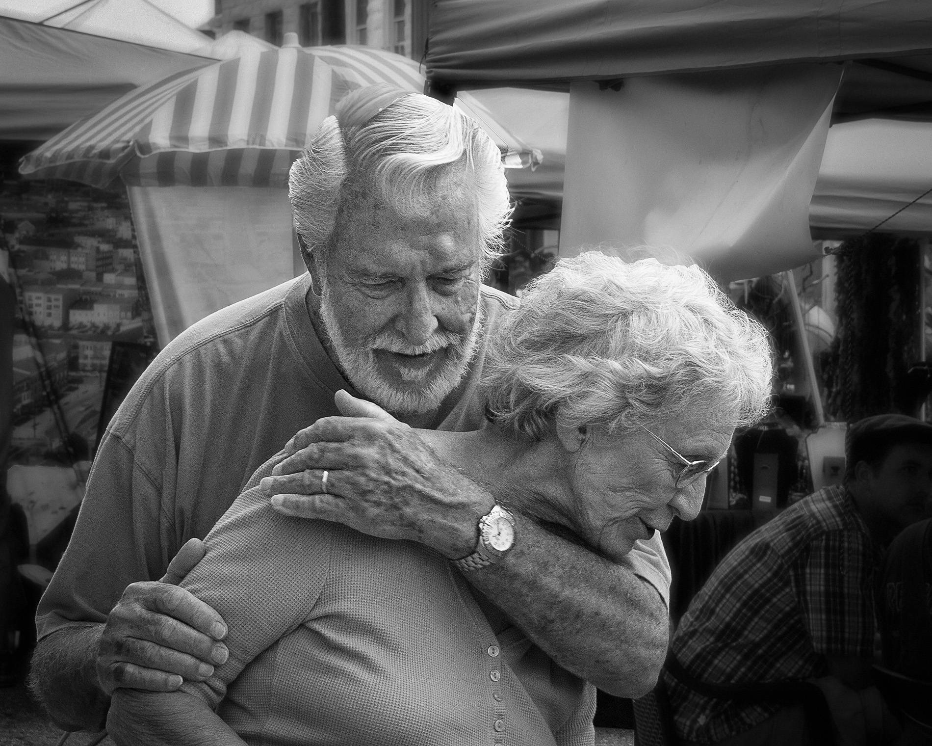 Unknown couple at town fair