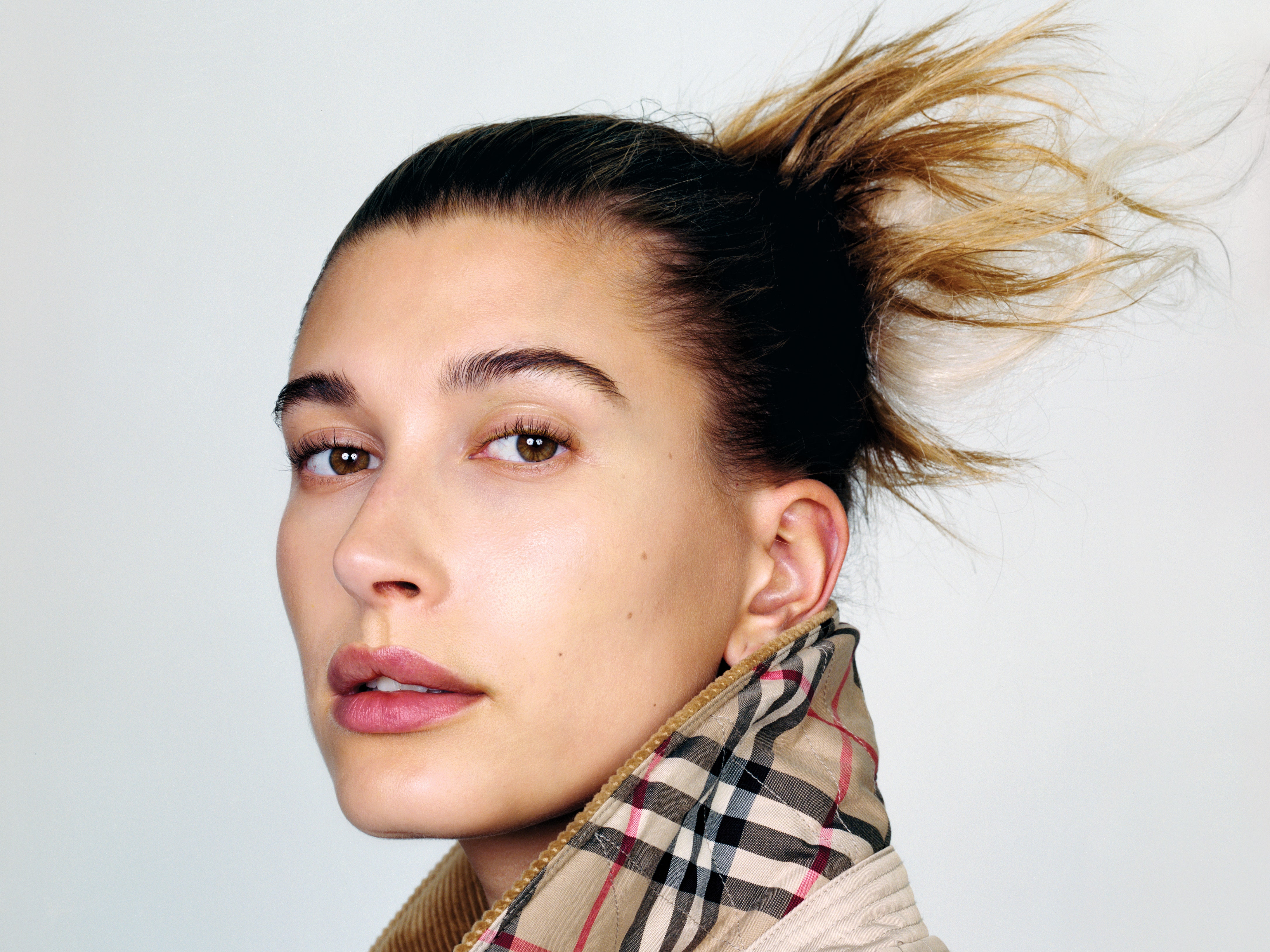 Image may contain Hailey Rhode Baldwin Clothing Apparel Human Person Scarf and Hair