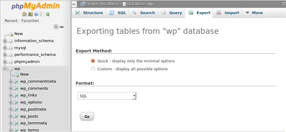 phpmyadmin_quick_export