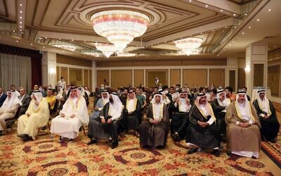 Iraqis attend the conference of peace and reclamation organised by US think-tank Center for Peace Communications (CPC) in Arbil, the capital of northern Iraq's Kurdistan autonomous region, on September 24, 2021 (Safin HAMED / AFP)