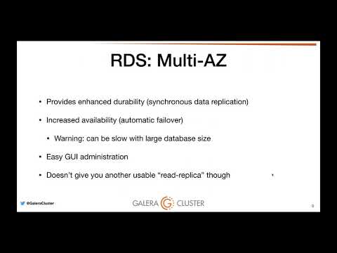 Running Galera Cluster on Amazon EC2 and comparing it to RDS and Aurora