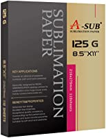 A-SUB Sublimation Paper 8.5x11 Inch 110 Sheets for Any Inkjet Printer which Match Sublimation Ink 125g