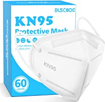 KN95 Face Mask 60 Pack, BLScode Individually Wrapped 5-Layer Breathable Mask with Comfortable Elastic Ear Loops, Filter...