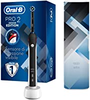 Oral-B Pro 2 2500 Design Edition Spazzolino Elettrico Ricaricabile, 2 Modalità di Spazzolamento, Custodia da Viaggio, Nero