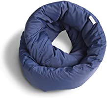 Huzi Design Infinity - Almohada de Viaje, Tipo Bufanda con Forma Signo Infinito Azul Marino