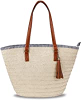 Bolso de la Paja Mujeres Bolsos de Bandolera Verano Crossbody Totes de Playa Ratán Tejidas a Mano Para Estilo Boho Para...