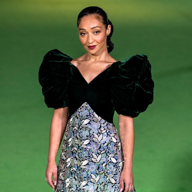 Image may contain Clothing Apparel Fashion Evening Dress Gown Robe Human Person Ruth Negga Sleeve and Blouse