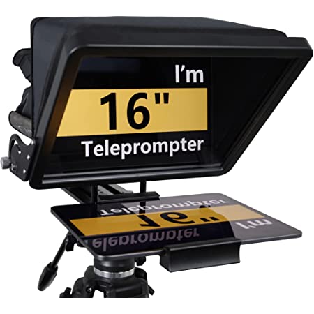 GONGYI G16 Large 16" Professional Teleprompter for iPad Pro 12.9" Beam Split Glass Metal Function No Assembly Required with Professional Case (16" Deluxe kit)