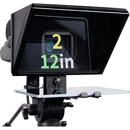 ILOKNZI Liftable Teleprompter, Metal Teleprompters for 12.9" Tablets with Adjustable Tempered Optical Glass, Supports Wide Angle Camcorder/Camera Lens, Studio Make Videos and Live