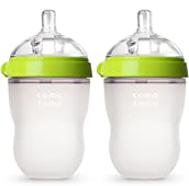 Comotomo Baby Bottle, Green, 8 Ounce (2 Count)