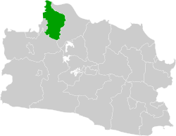 Location within West Java