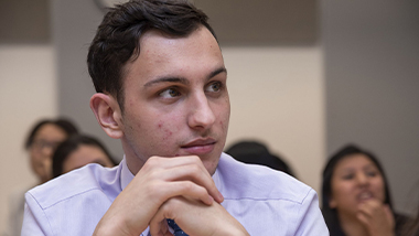 Portrait shot of a male student