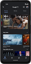 The Google TV app on a mobile phone.