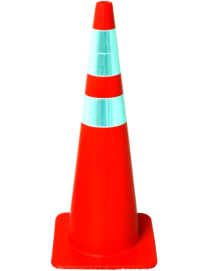 36 inch Solid Orange Cone with Reflective Collars