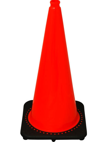 28 inch Black Base Orange Cone