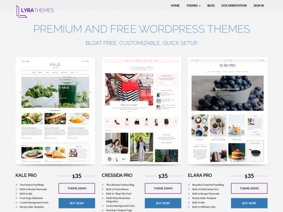 LyraThemes homepage