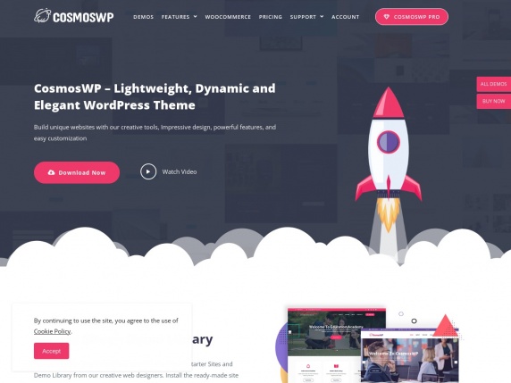 Startsida för CosmosWP