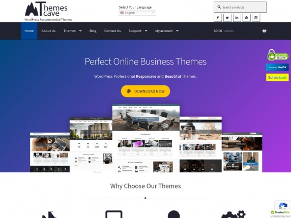 Startsida för ThemesCave