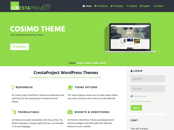 Startsida för Cresta Project