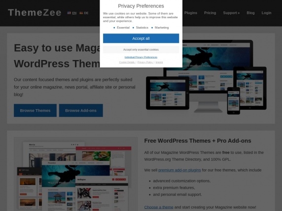 ThemeZee homepage