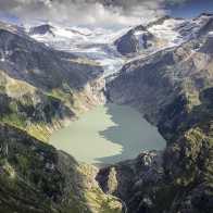 View of the Alps with lake