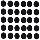 Lsgoodcare 50Pcs Soft Foam Earbud Headphone Ear Pads Replacement Sponge Covers Tips Foam Cushions Pad Protector Earplugs for Earphone Headset Earpiece MP3 MP4 Moblie Phone, Diameter 18MM, Black Color