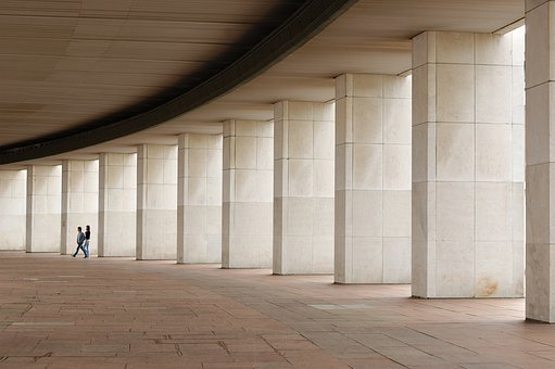 Columns, Couple, People, Architecture