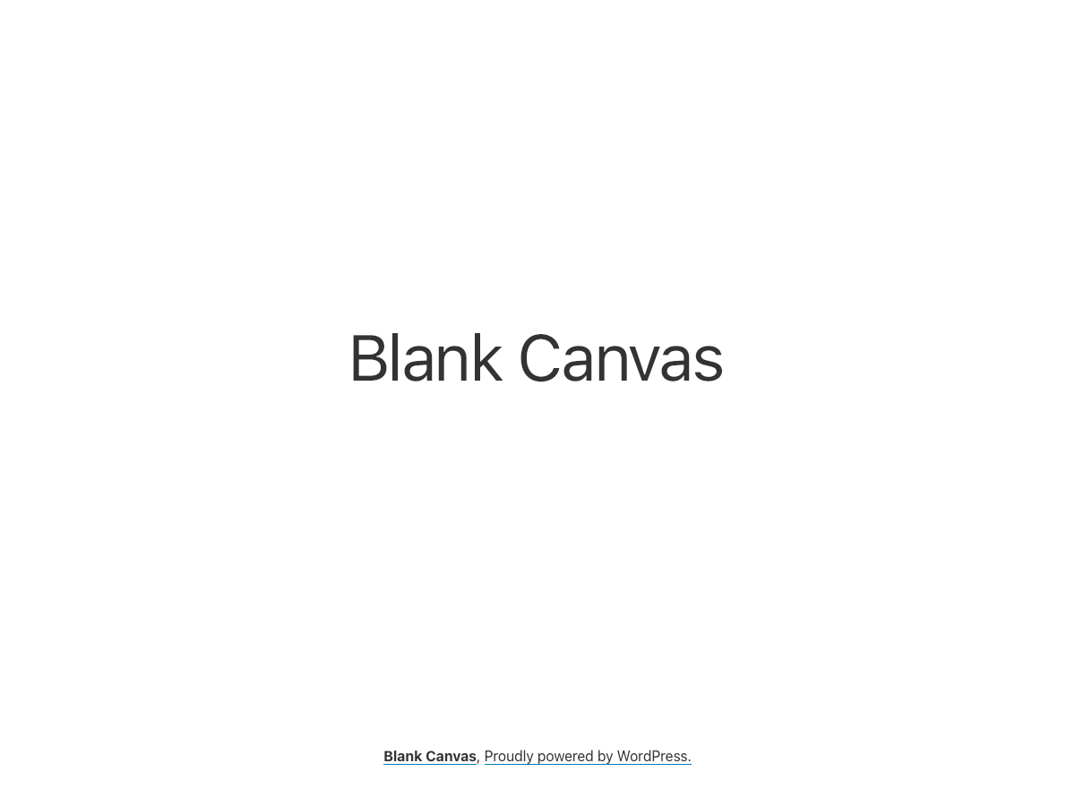 Blank Canvas adalah tema minimalis, dirancang untuk situs web satu halaman. Pos tunggal dan tata letak halamannya tidak secara otomatis memiliki header, menu navigasi, atau widget. Sehingga halaman yang Anda desain di editor WordPress adalah halaman yang sama yang akan ditampilkan. Style otomatis tema yang konservatif, mengandalkan jenis huruf sans-serif sederhana dan warna sorotan biru yang halus. Blank Canvas siap untuk disesuaikan seperti yang Anda inginkan.