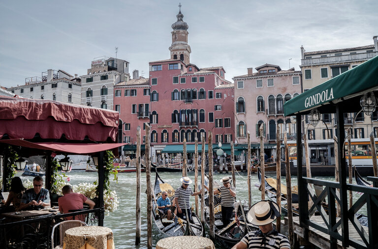 A view of the Grand Canal in Venice.